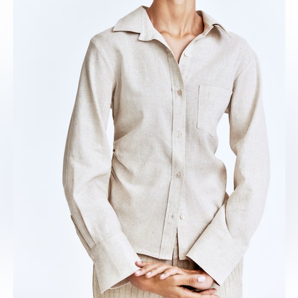 H&M Light Beige Button-Down Shirt
